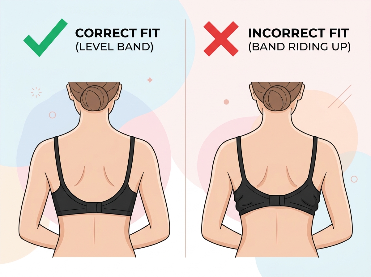 Bra Band Fit Visual Guide: Level Band vs Riding Up